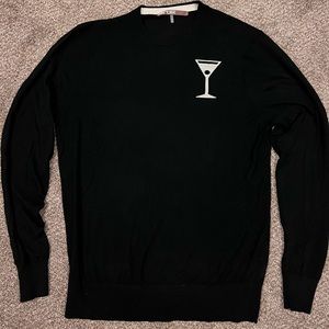 Mr. Turk Black Merino Wool Martini Sweater